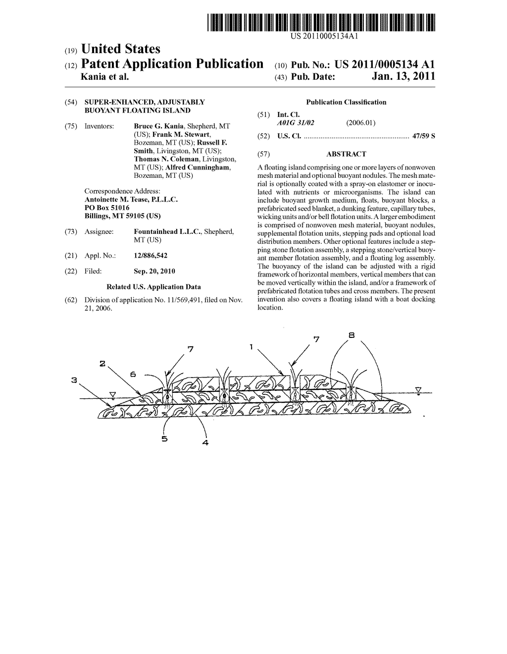 SUPER-ENHANCED, ADJUSTABLY BUOYANT FLOATING ISLAND - diagram, schematic, and image 01