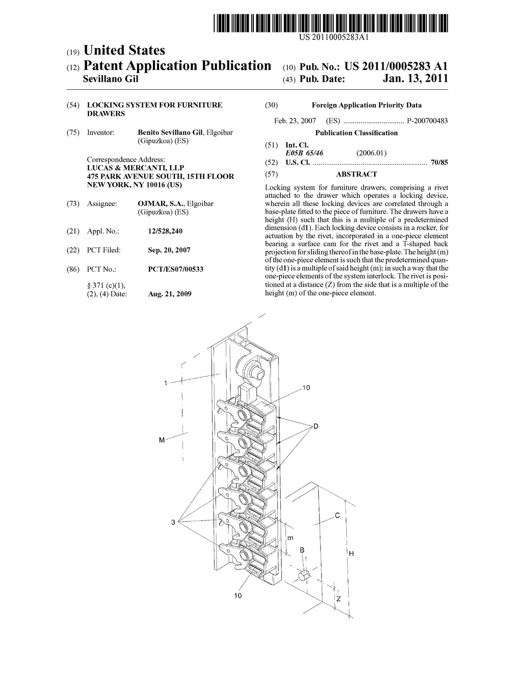 LOCKING SYSTEM FOR FURNITURE DRAWERS - diagram, schematic, and image 01