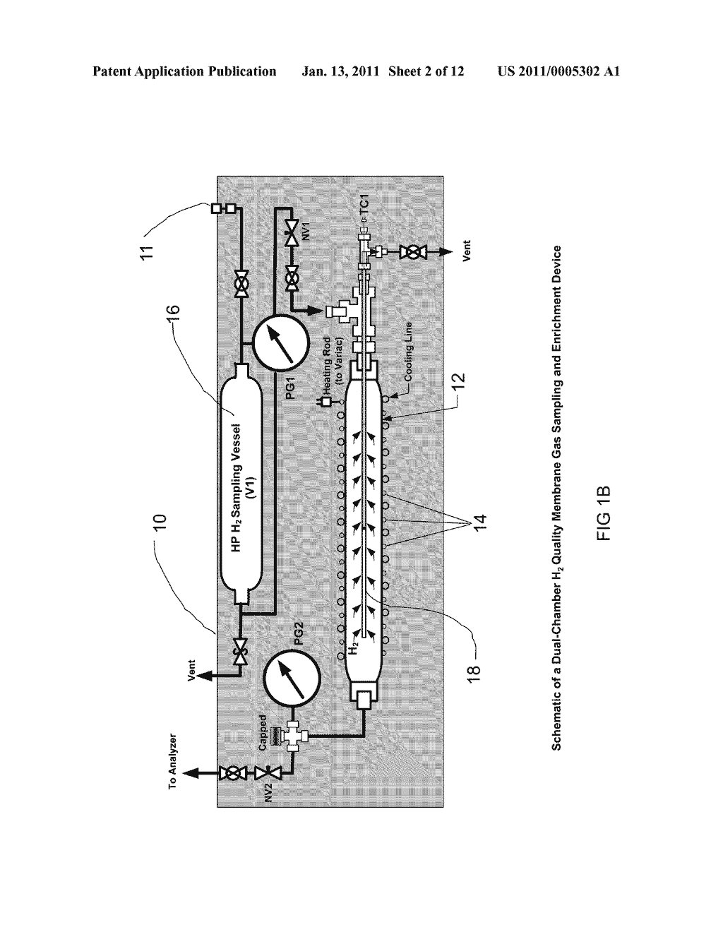 DEVICE AND METHOD TO SAMPLE AND ENRICH IMPURITIES IN HYDROGEN - diagram, schematic, and image 03