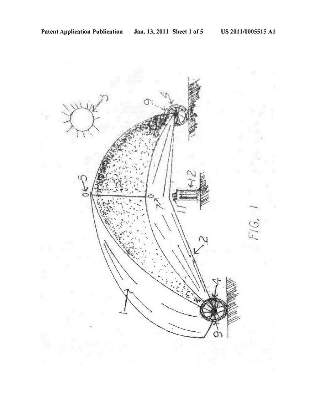 Solar half parabolic shell smelter with a heliostat on a turntable - diagram, schematic, and image 02