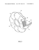 WAVY-EMBANKMENT TYPE CONTAMINATION-FREE ADHESIVE TAPE DISPENSER diagram and image