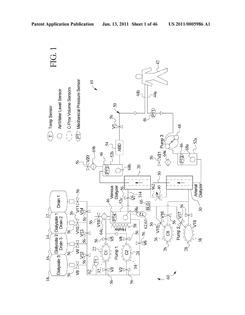 DIALYSIS SYSTEM WITH CASSETTE BASED BALANCE CHAMBERS AND VOLUMETRIC PUMPS - diagram, schematic, and image 02