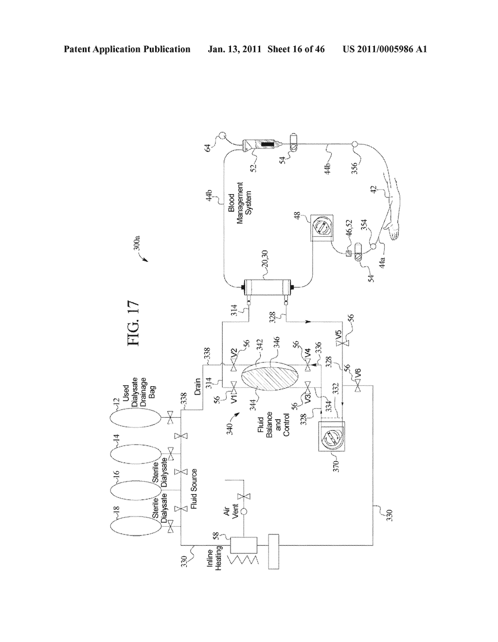 DIALYSIS SYSTEM WITH CASSETTE BASED BALANCE CHAMBERS AND VOLUMETRIC PUMPS - diagram, schematic, and image 17