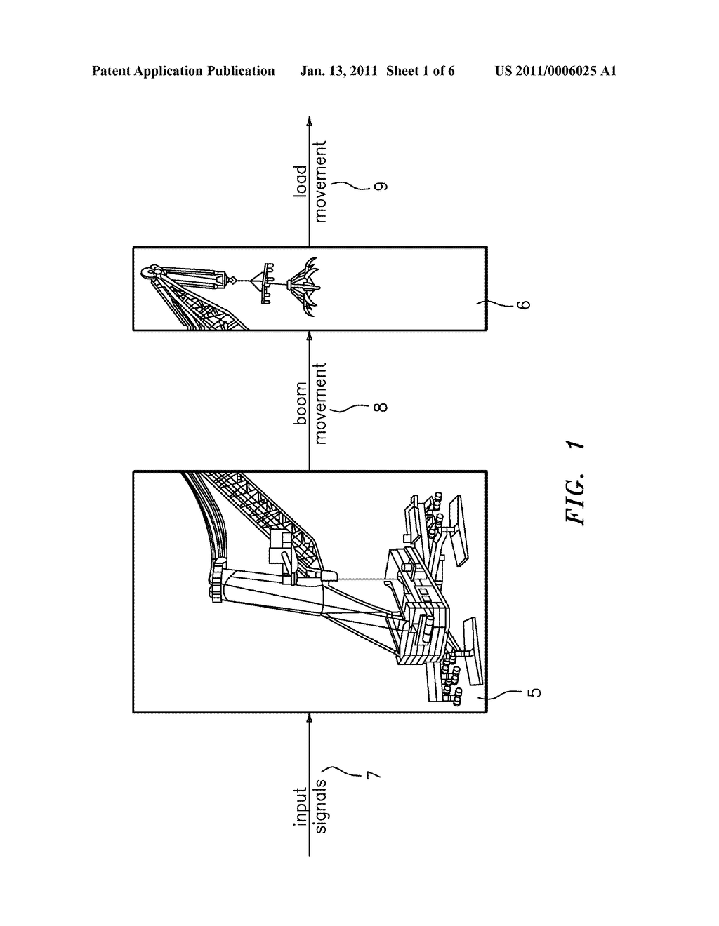 CRANE FOR HANDLING A LOAD HANGING ON A LOAD CABLE - diagram, schematic, and image 02