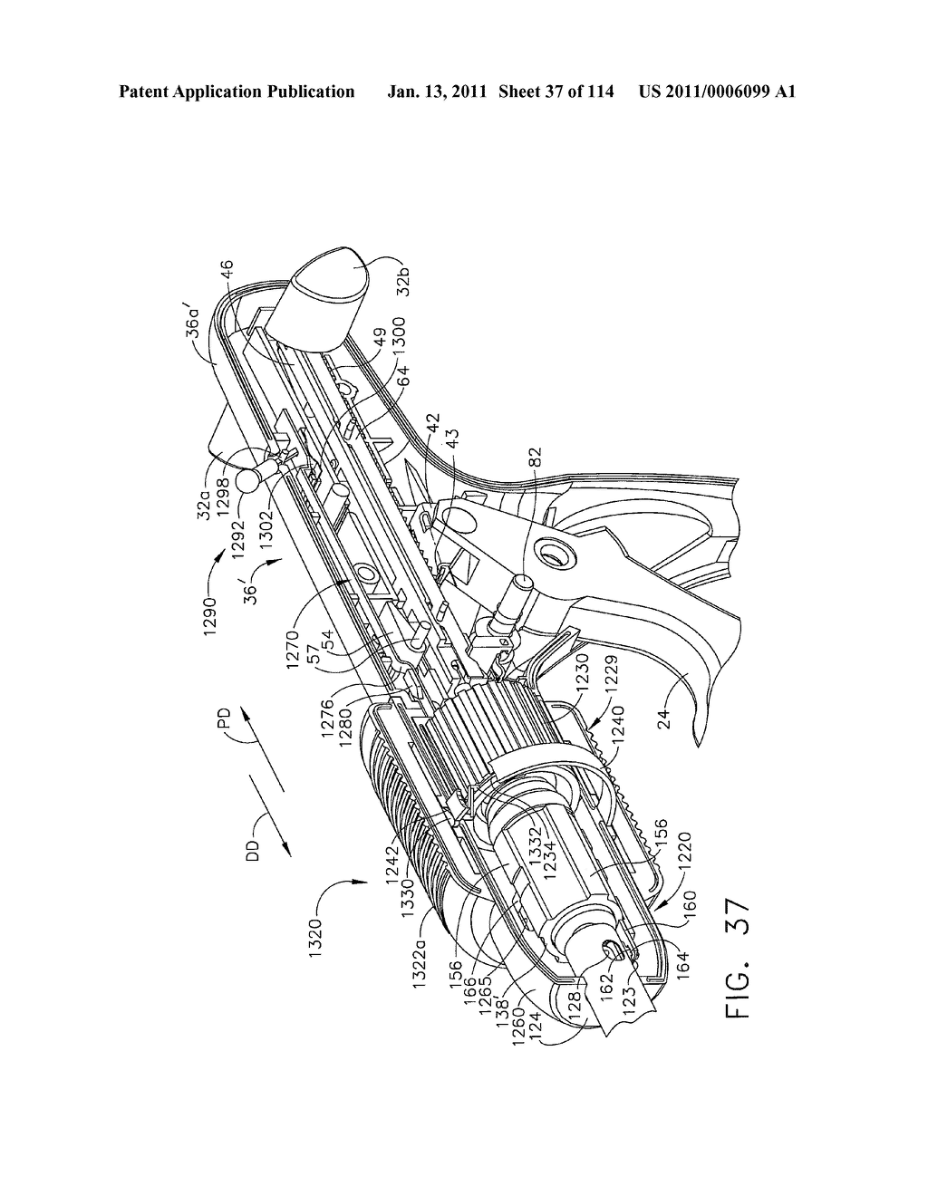 SURGICAL STAPLING APPARATUS WITH CONTROL FEATURES OPERABLE WITH ONE HAND - diagram, schematic, and image 38