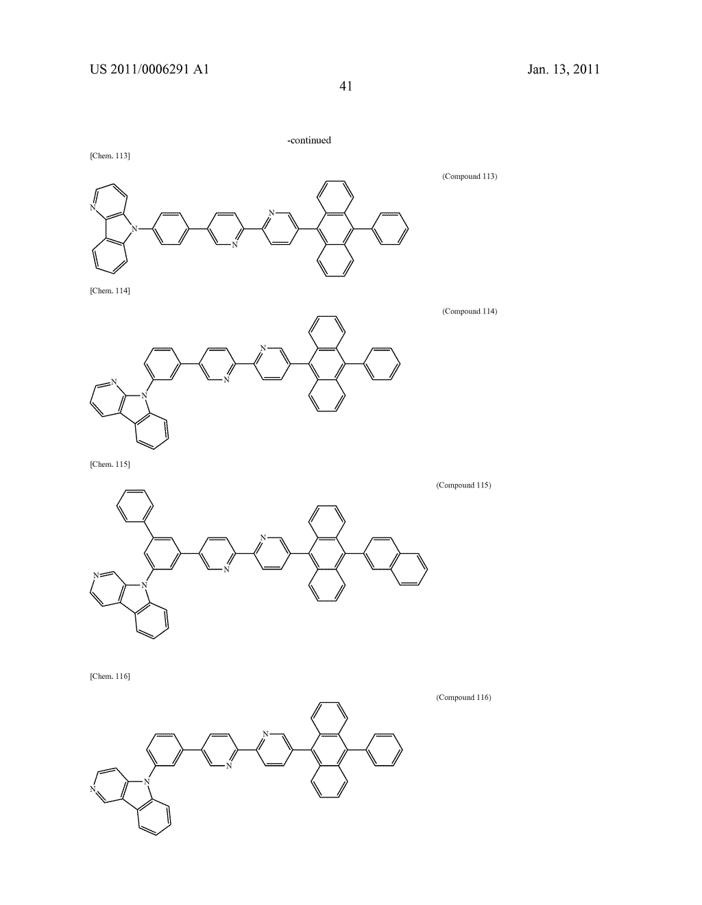 COMPOUND HAVING SUBSTITUTED PYRIDYL GROUP AND PYRIDOINDOLE RING STRUCTURE LINKED THROUGH PHENYLENE GROUP, AND ORGANIC ELECTROLUMINESCENT DEVICE - diagram, schematic, and image 44