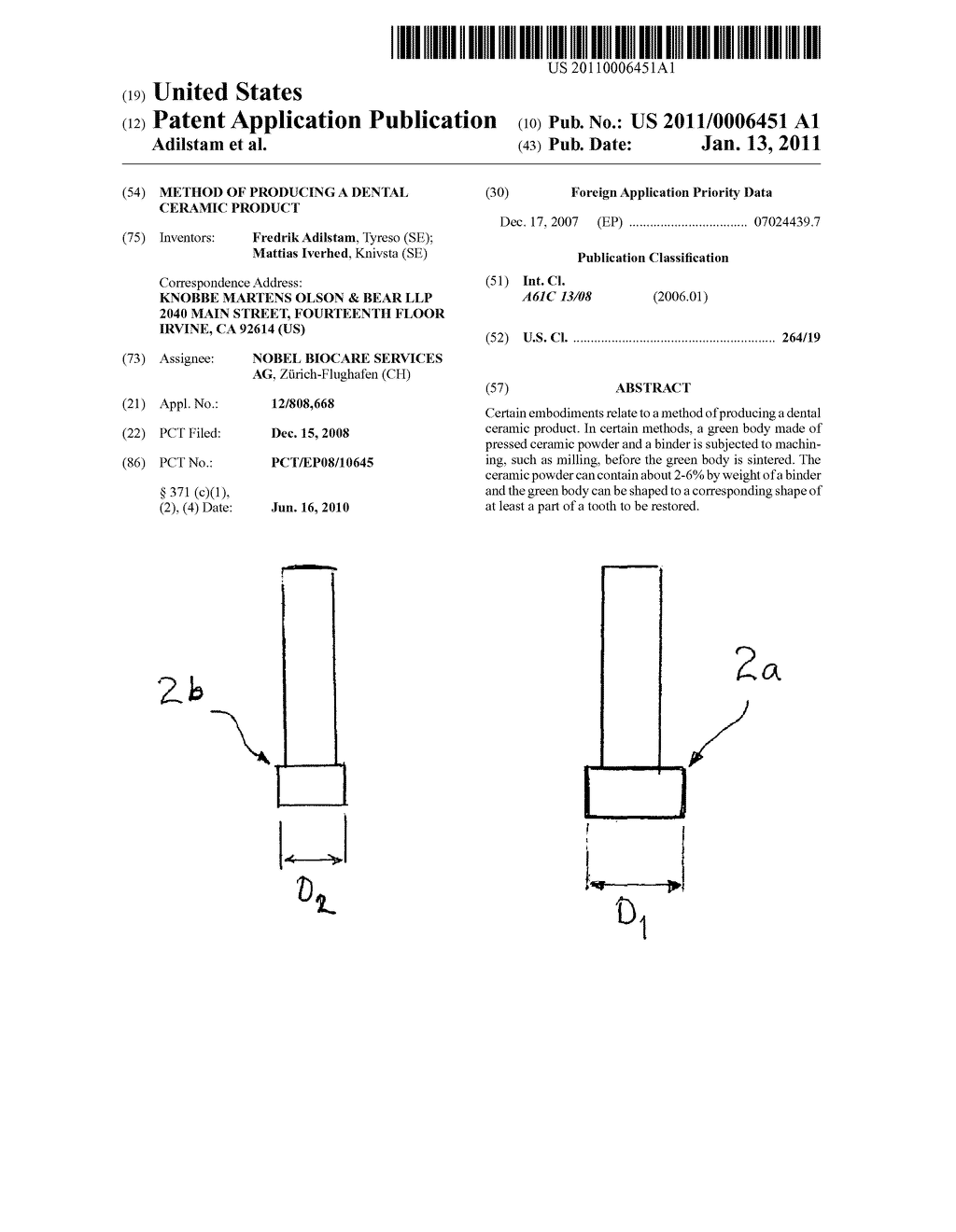 METHOD OF PRODUCING A DENTAL CERAMIC PRODUCT - diagram, schematic, and image 01