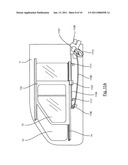 DEVICE FOR CLOSING OFF AN OPENING FORMED IN THE BODYWORK OF A VEHICLE, WITH A GUIDE ELEMENT AND SLIDE FORMING A SHUTTLE, AND CORRESPONDING VEHICLE diagram and image