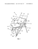 Collapsible chair with curved back support diagram and image