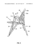 Collapsible chair with curved back support diagram and image