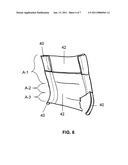 Collapsible chair with curved back support diagram and image