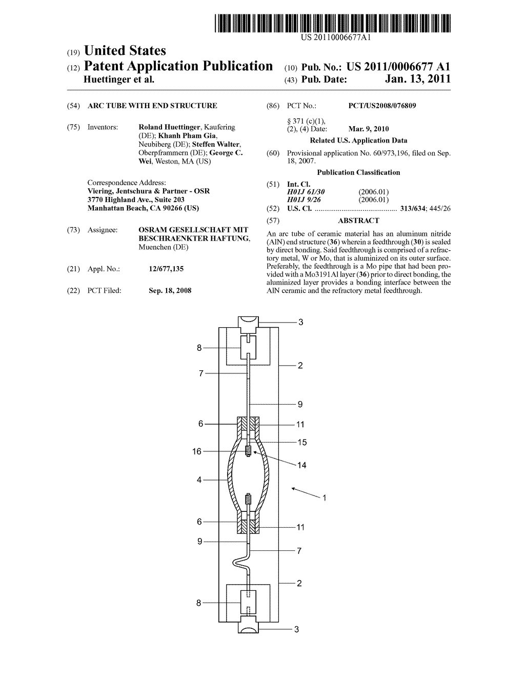 ARC TUBE WITH END STRUCTURE - diagram, schematic, and image 01