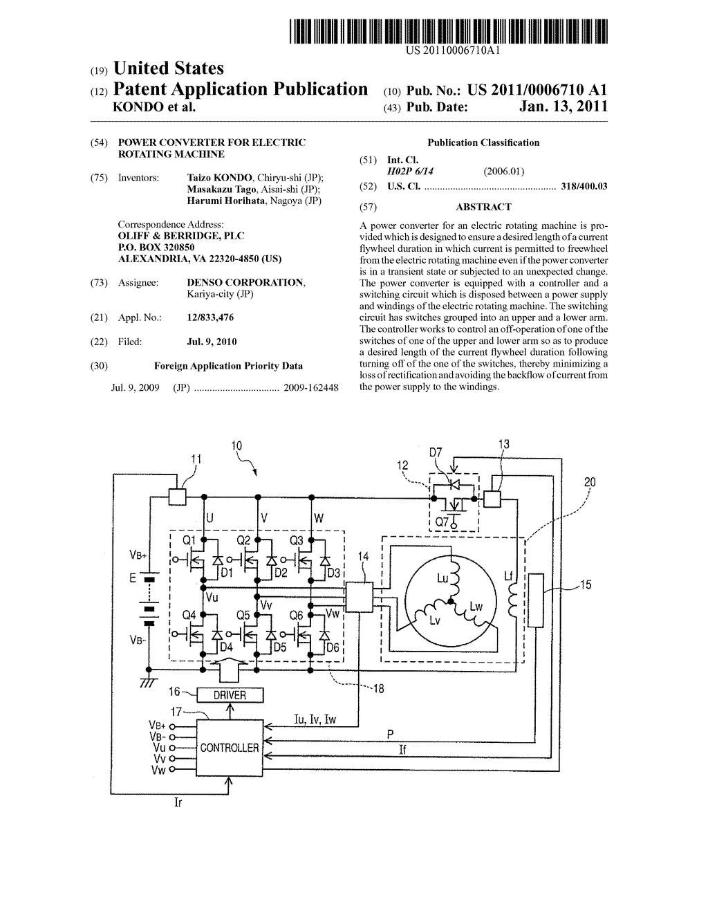 POWER CONVERTER FOR ELECTRIC ROTATING MACHINE - diagram, schematic, and image 01