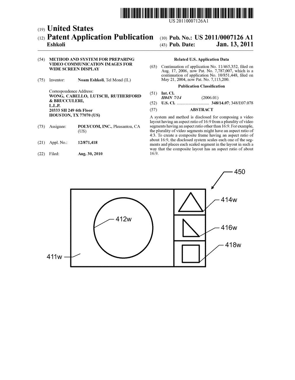 Method and System for Preparing Video Communication Images for Wide Screen Display - diagram, schematic, and image 01