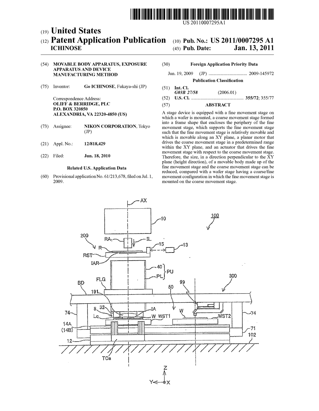 MOVABLE BODY APPARATUS, EXPOSURE APPARATUS AND DEVICE MANUFACTURING METHOD - diagram, schematic, and image 01