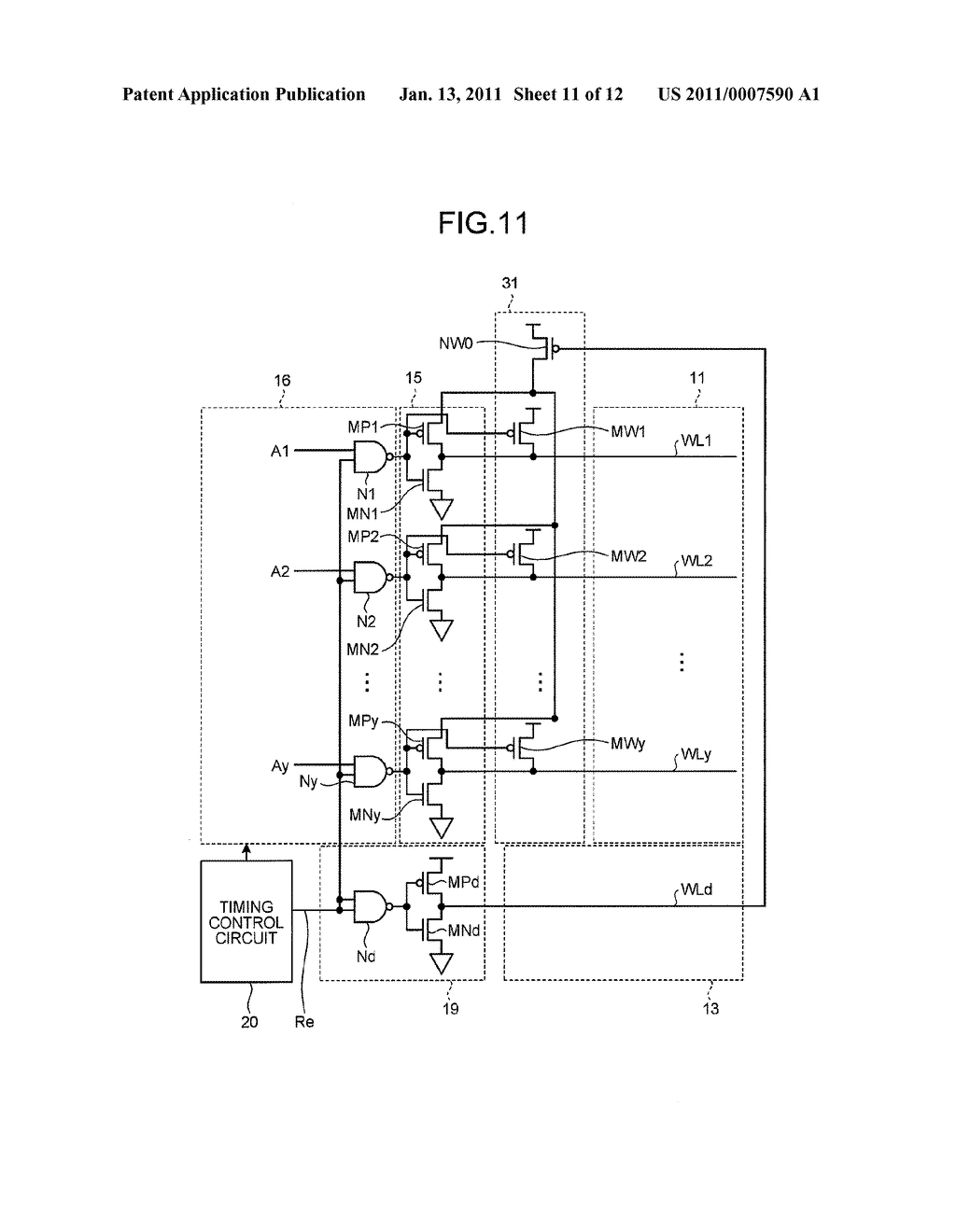 SEMICONDUCTOR STORAGE DEVICE AND METHOD OF CONTROLLING WORD LINE POTENTIAL - diagram, schematic, and image 12
