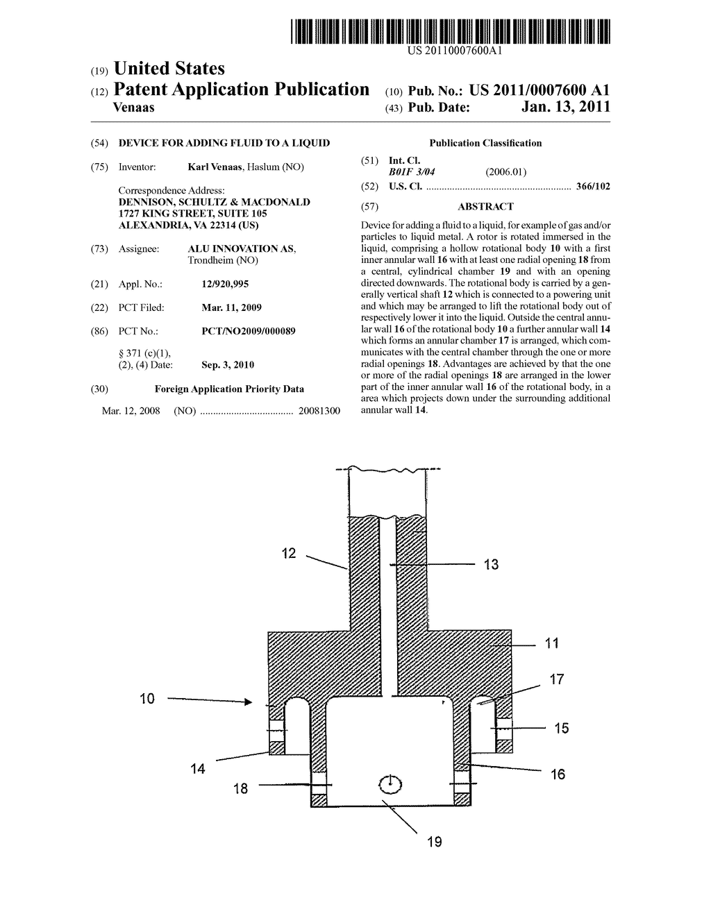 DEVICE FOR ADDING FLUID TO A LIQUID - diagram, schematic, and image 01