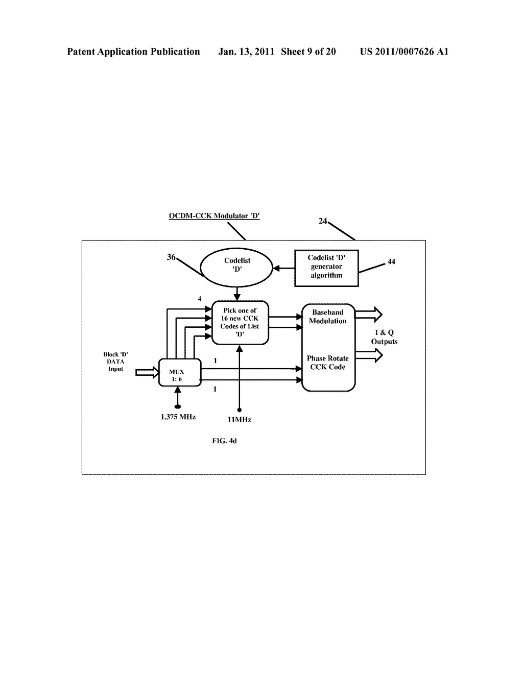 ORTHOGONAL CODE DIVISION MULTIPLEX CCK (OCDM-CCK) METHOD AND APPARATUS FOR HIGH DATA RATE WIRELESS LAN - diagram, schematic, and image 10