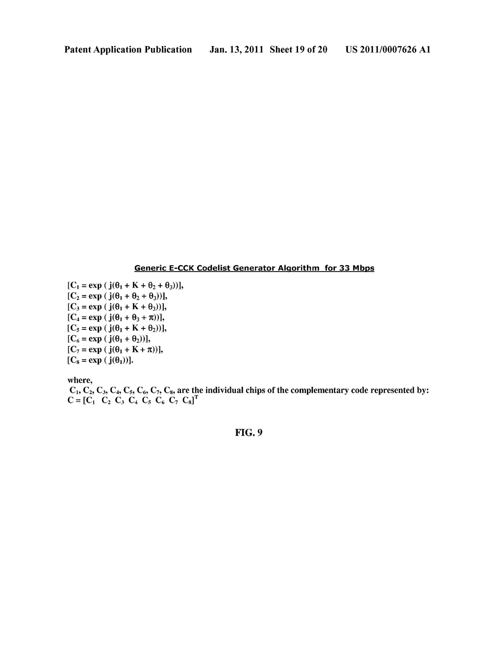 ORTHOGONAL CODE DIVISION MULTIPLEX CCK (OCDM-CCK) METHOD AND APPARATUS FOR HIGH DATA RATE WIRELESS LAN - diagram, schematic, and image 20