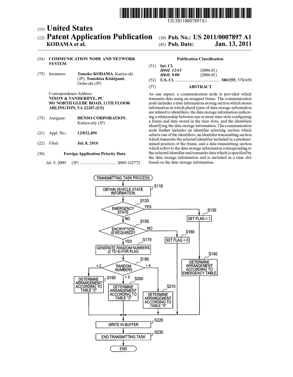 COMMUNICATION NODE AND NETWORK SYSTEM - diagram, schematic, and image 01