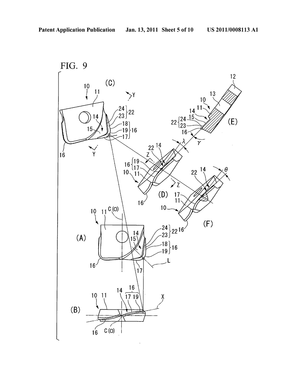 RADIUS END MILL AND CUTTING INSERT - diagram, schematic, and image 06