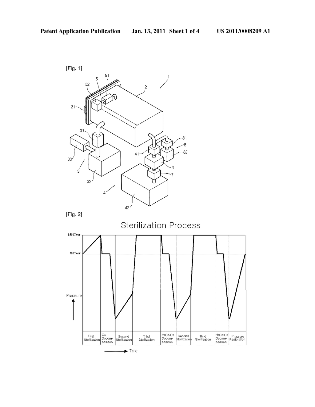 METHODS OF STERILIZATION BY HYDROGEN PEROXIDE AND OZONE, AND APPARATUS USING THE METHODS - diagram, schematic, and image 02