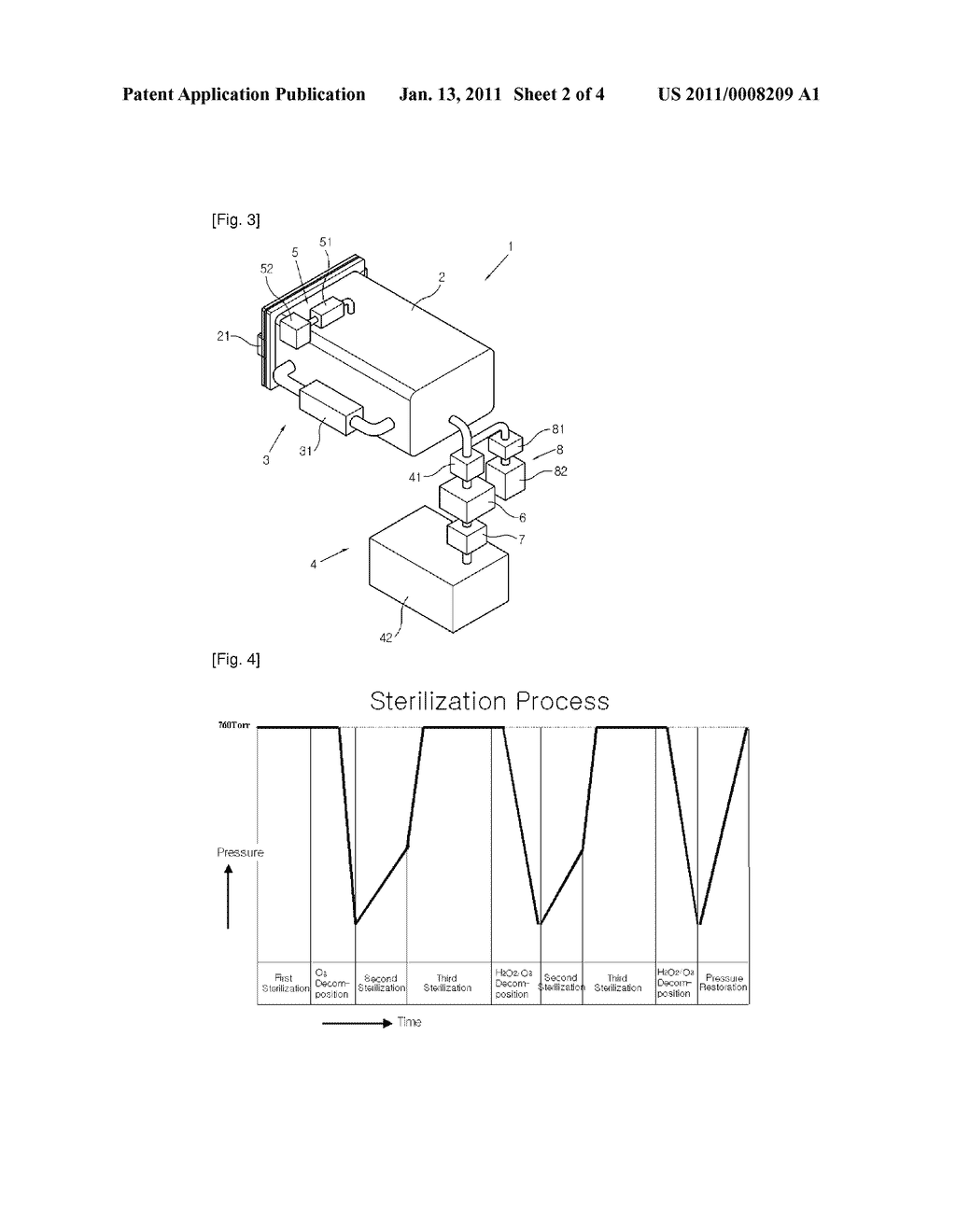 METHODS OF STERILIZATION BY HYDROGEN PEROXIDE AND OZONE, AND APPARATUS USING THE METHODS - diagram, schematic, and image 03