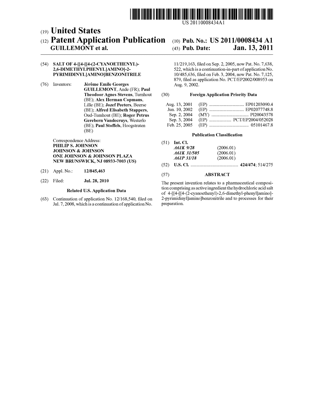 SALT OF 4-[[4-[[4-(2-CYANOETHENYL)-2,6-DIMETHYLPHENYL]AMINO]-2-PYRIMIDINYL- ]AMINO]BENZONITRILE - diagram, schematic, and image 01