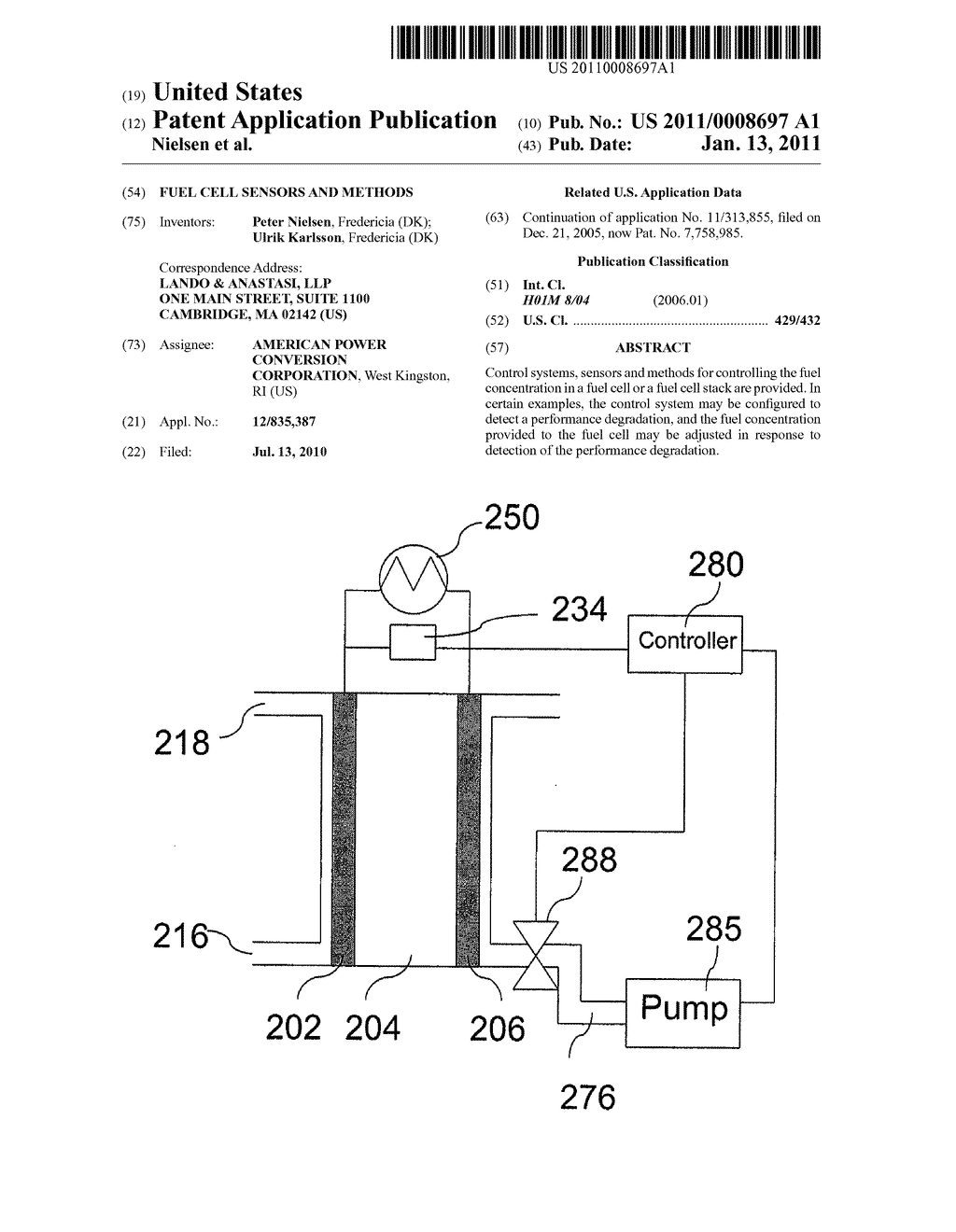 FUEL CELL SENSORS AND METHODS - diagram, schematic, and image 01