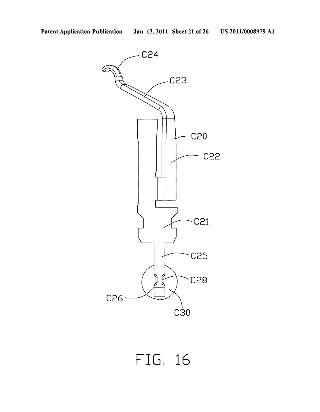 SOCKET CONNECTOR WITH CONTACT TERMINAL HAVING WAVEFORM ARRANGEMENT ADJACENT TO TAIL PORTION PERFECTING SOLDER JOINT - diagram, schematic, and image 22