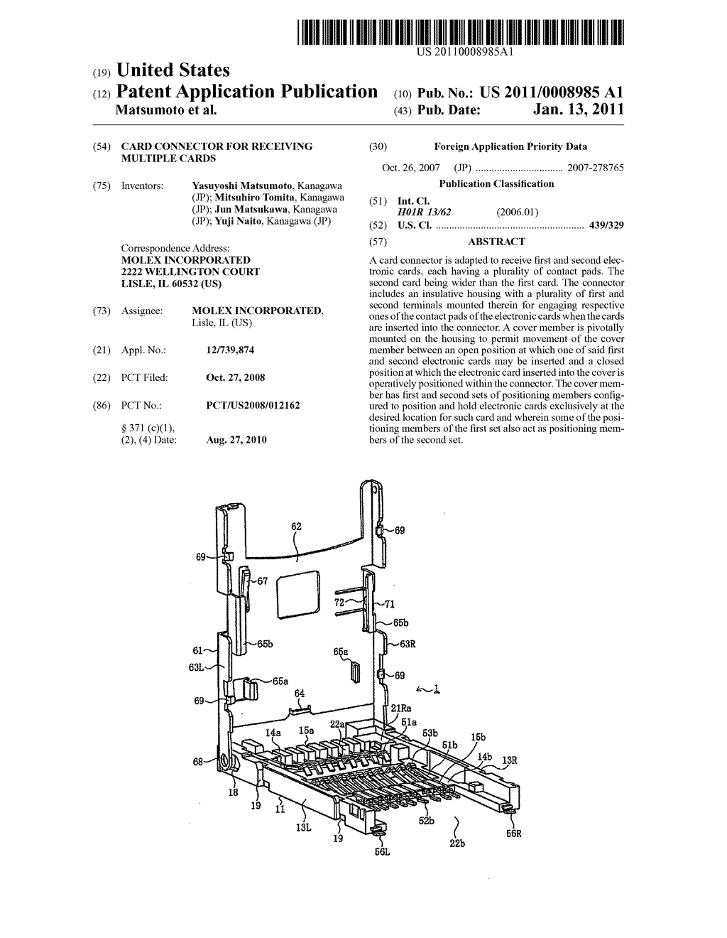 CARD CONNECTOR FOR RECEIVING MULTIPLE CARDS - diagram, schematic, and image 01