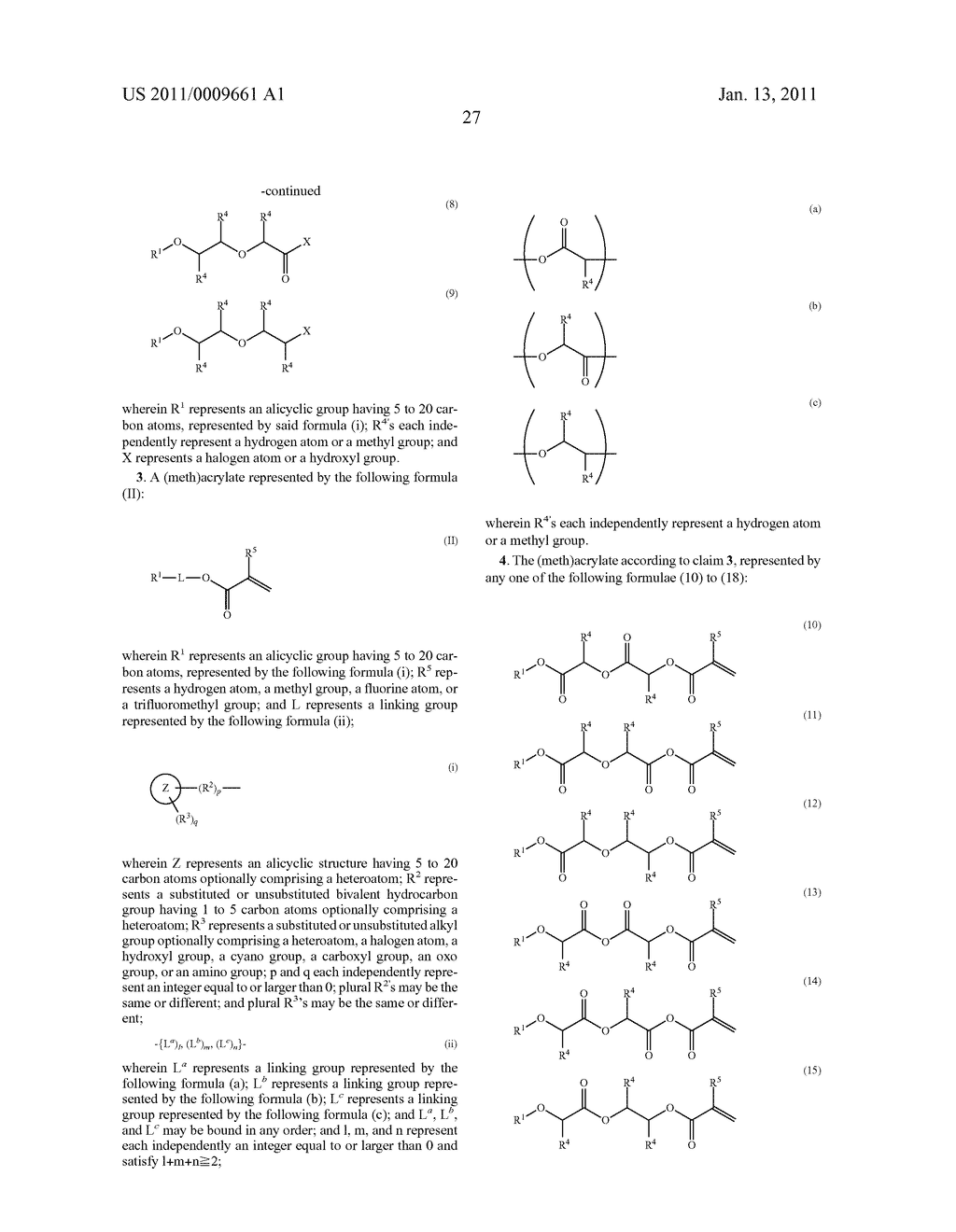 COMPOUND HAVING ALICYCLIC STRUCTURE, (METH)ACRYLIC ACID ESTER, AND PROCESS FOR PRODUCTION OF THE (METH)ACRYLIC ACID ESTER - diagram, schematic, and image 28