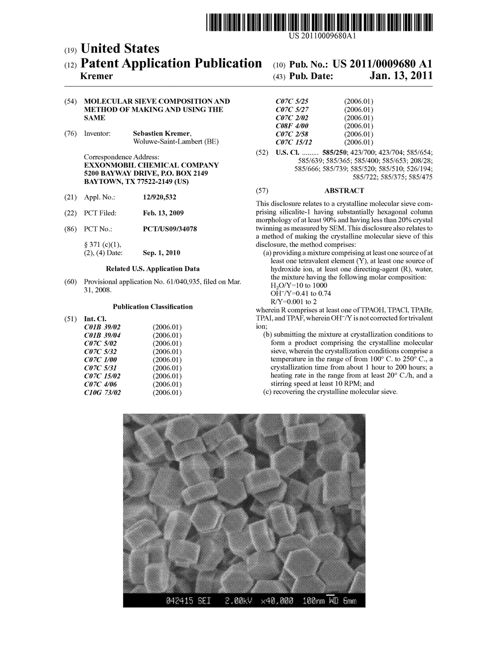 Molecular Sieve Composition and Method of Making and Using the Same - diagram, schematic, and image 01