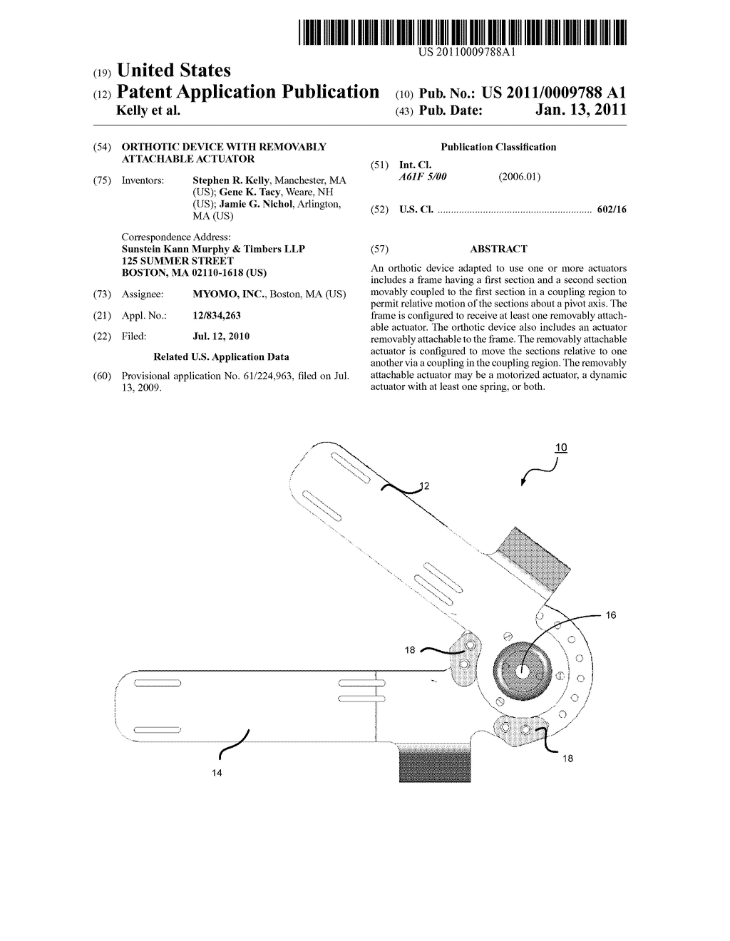 Orthotic Device with Removably Attachable Actuator - diagram, schematic, and image 01