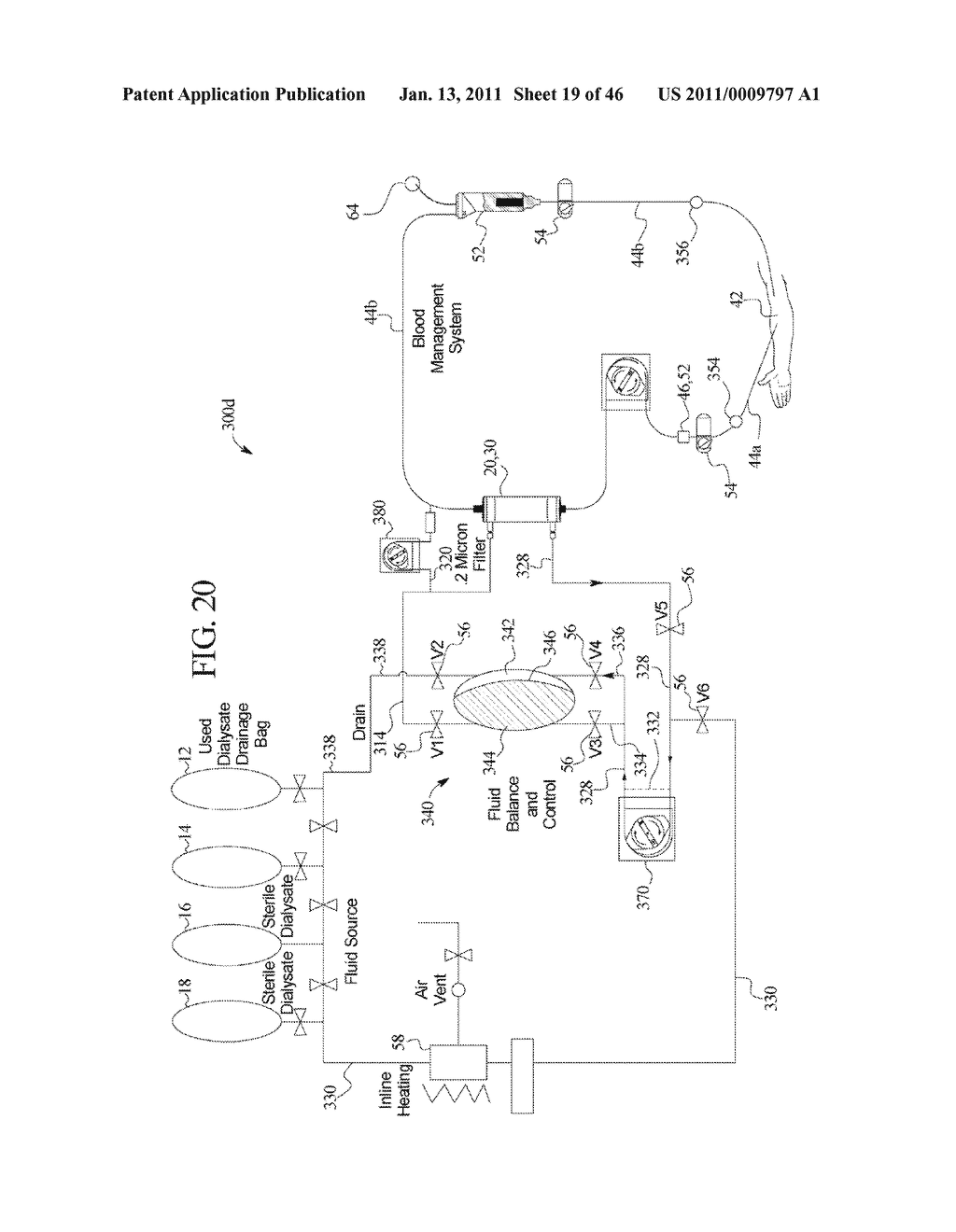 DIALYSIS SYSTEM INCLUDING BLOOD AND DIALYSATE CASSETTE - diagram, schematic, and image 20