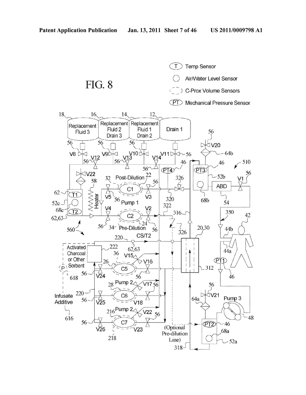 RENAL THERAPY SYSTEM HAVING PUMP REVERSING FLUID CONTROL - diagram, schematic, and image 08