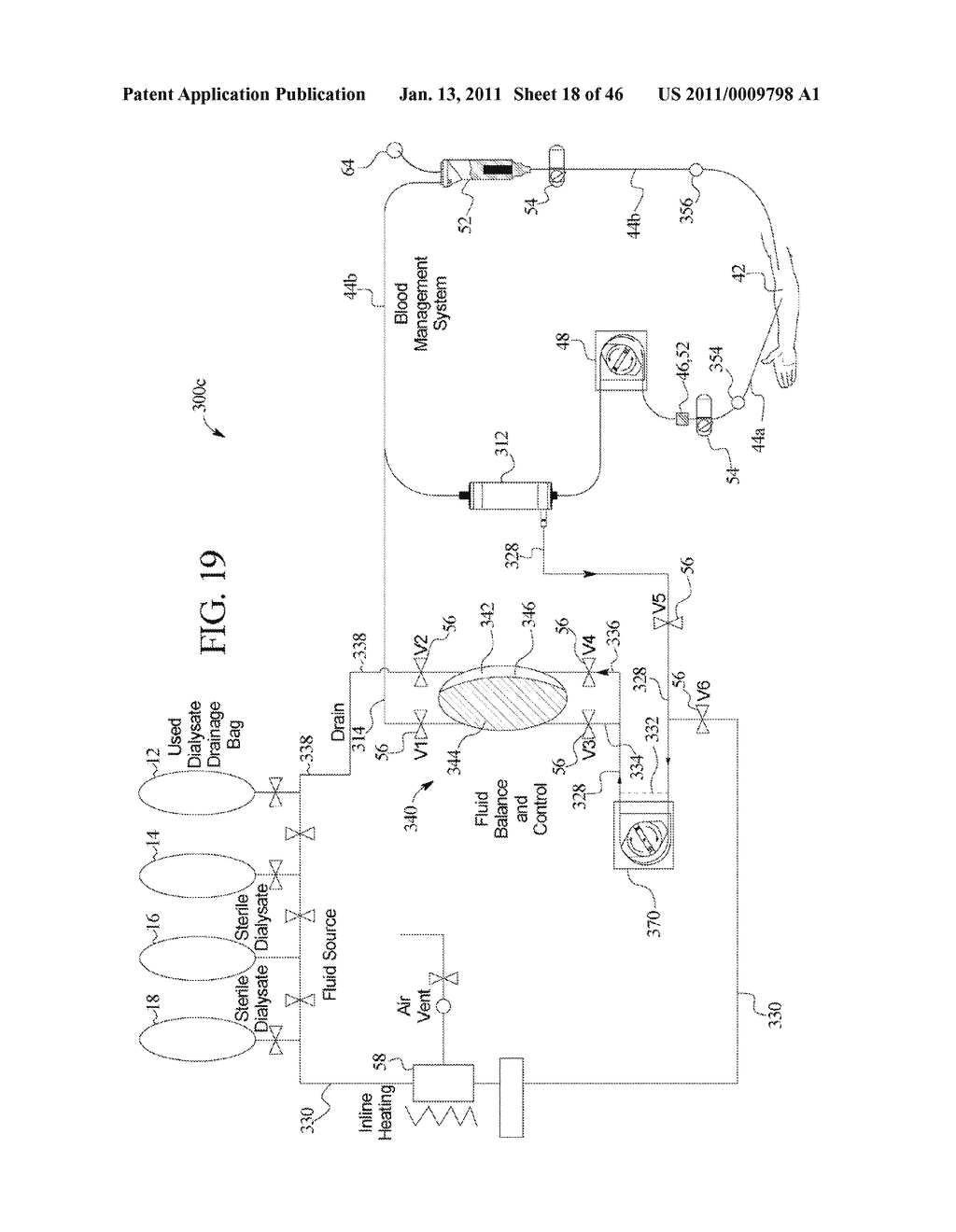 RENAL THERAPY SYSTEM HAVING PUMP REVERSING FLUID CONTROL - diagram, schematic, and image 19