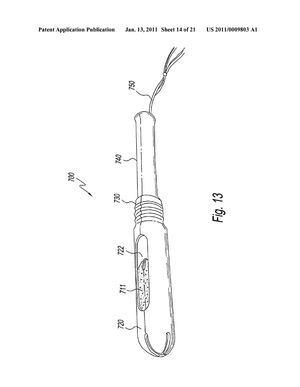 TAMPON ASSEMBLY PROVIDING PROPER BODILY PLACEMENT OF A PLEDGET - diagram, schematic, and image 15