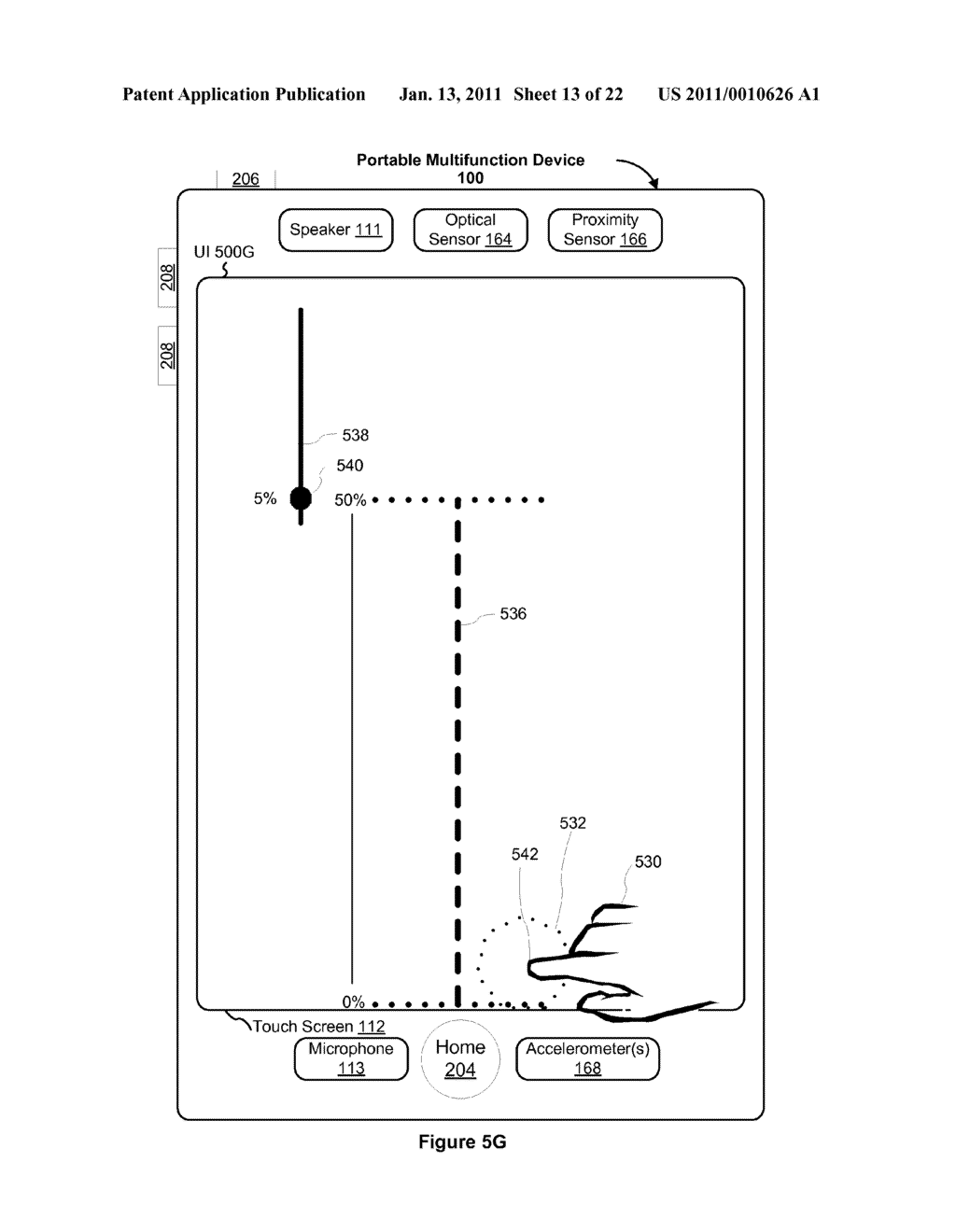 Device and Method for Adjusting a Playback Control with a Finger Gesture - diagram, schematic, and image 14