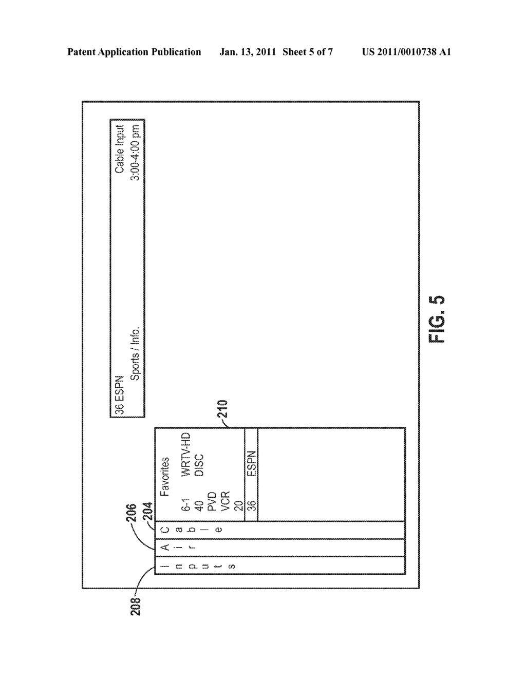SYSTEM AND METHOD FOR SELECTION OF TELEVISION CONTENT USING TAB-BASED SELECTION FEATURES - diagram, schematic, and image 06