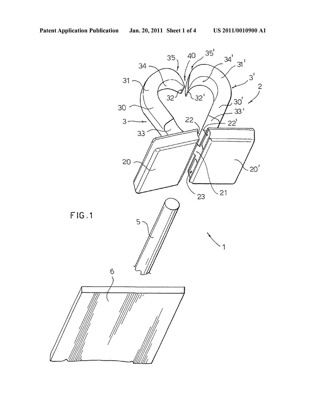 HOOK FOR ATTACHING A SHEET MATERIAL TO A MOULD-FORMED BODY - diagram, schematic, and image 02