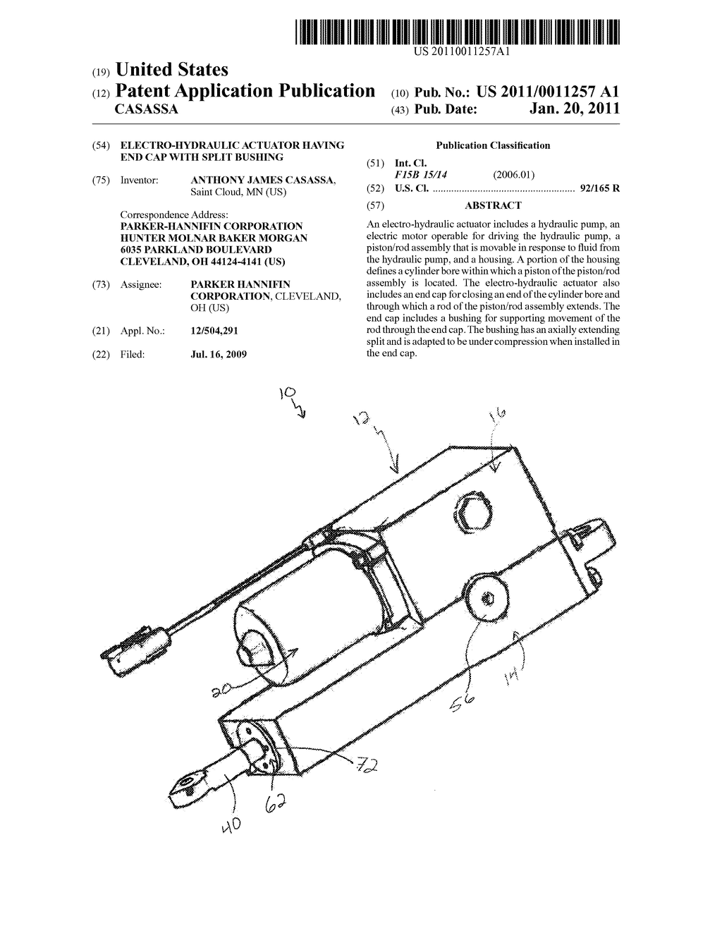 ELECTRO-HYDRAULIC ACTUATOR HAVING END CAP WITH SPLIT BUSHING - diagram, schematic, and image 01