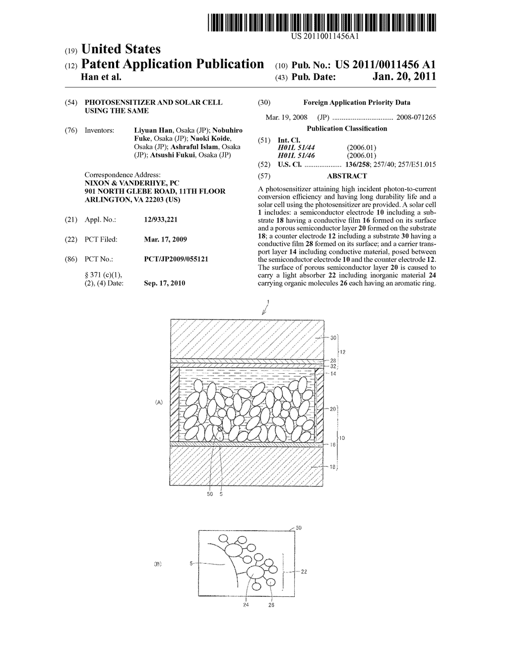 PHOTOSENSITIZER AND SOLAR CELL USING THE SAME - diagram, schematic, and image 01