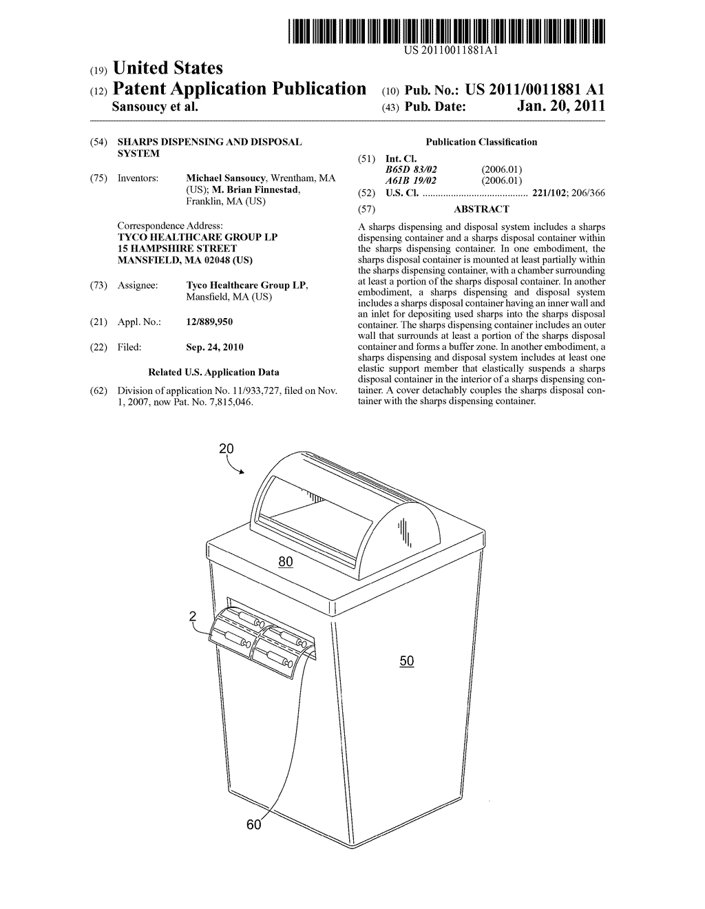 Sharps Dispensing and Disposal System - diagram, schematic, and image 01