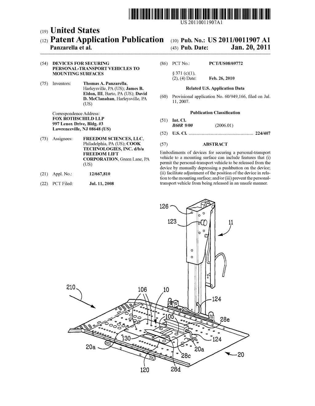 DEVICES FOR SECURING PERSONAL-TRANSPORT VEHICLES TO MOUNTING SURFACES - diagram, schematic, and image 01