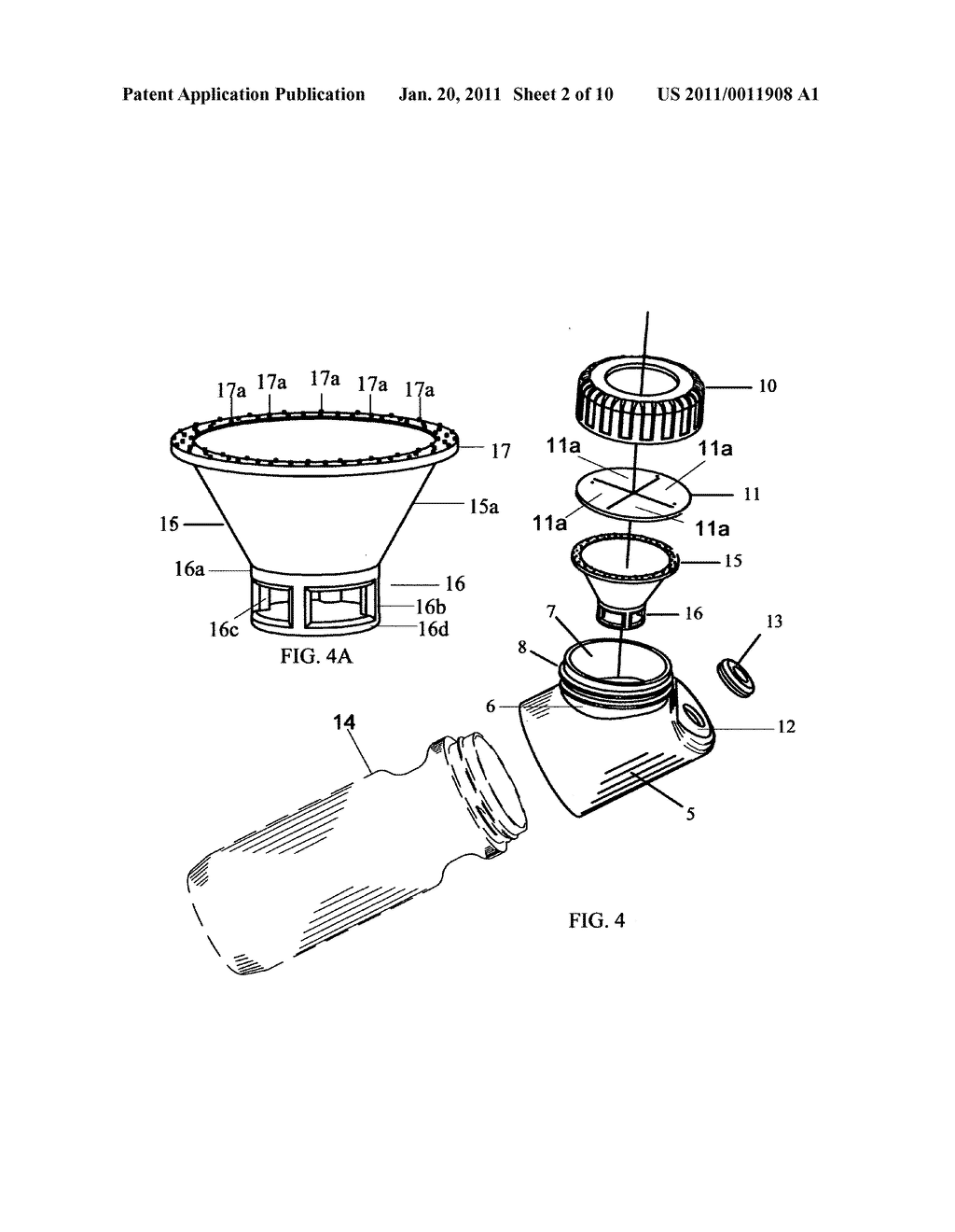 Quick fill adaptor for a fluid container - diagram, schematic, and image 03