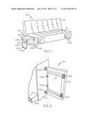 SOFA WITH SIDE TRAY TABLE diagram and image