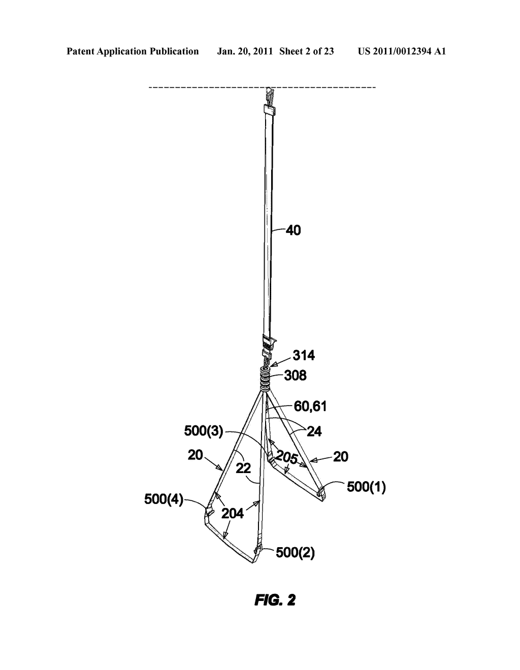 Baby seat sling for suspending a baby seat from a structure - diagram, schematic, and image 03