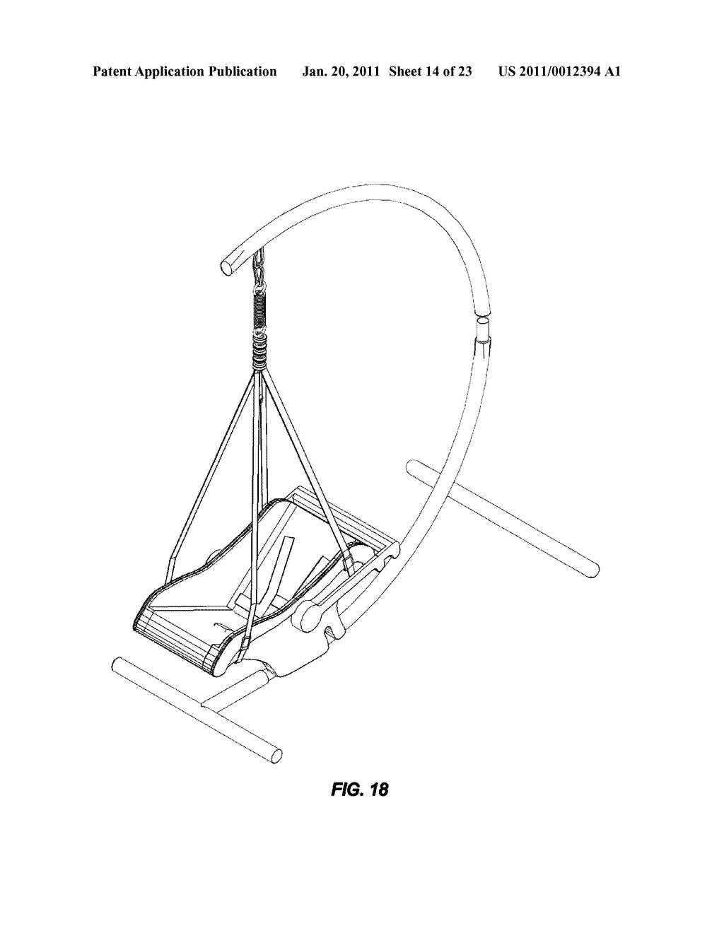 Baby seat sling for suspending a baby seat from a structure - diagram, schematic, and image 15