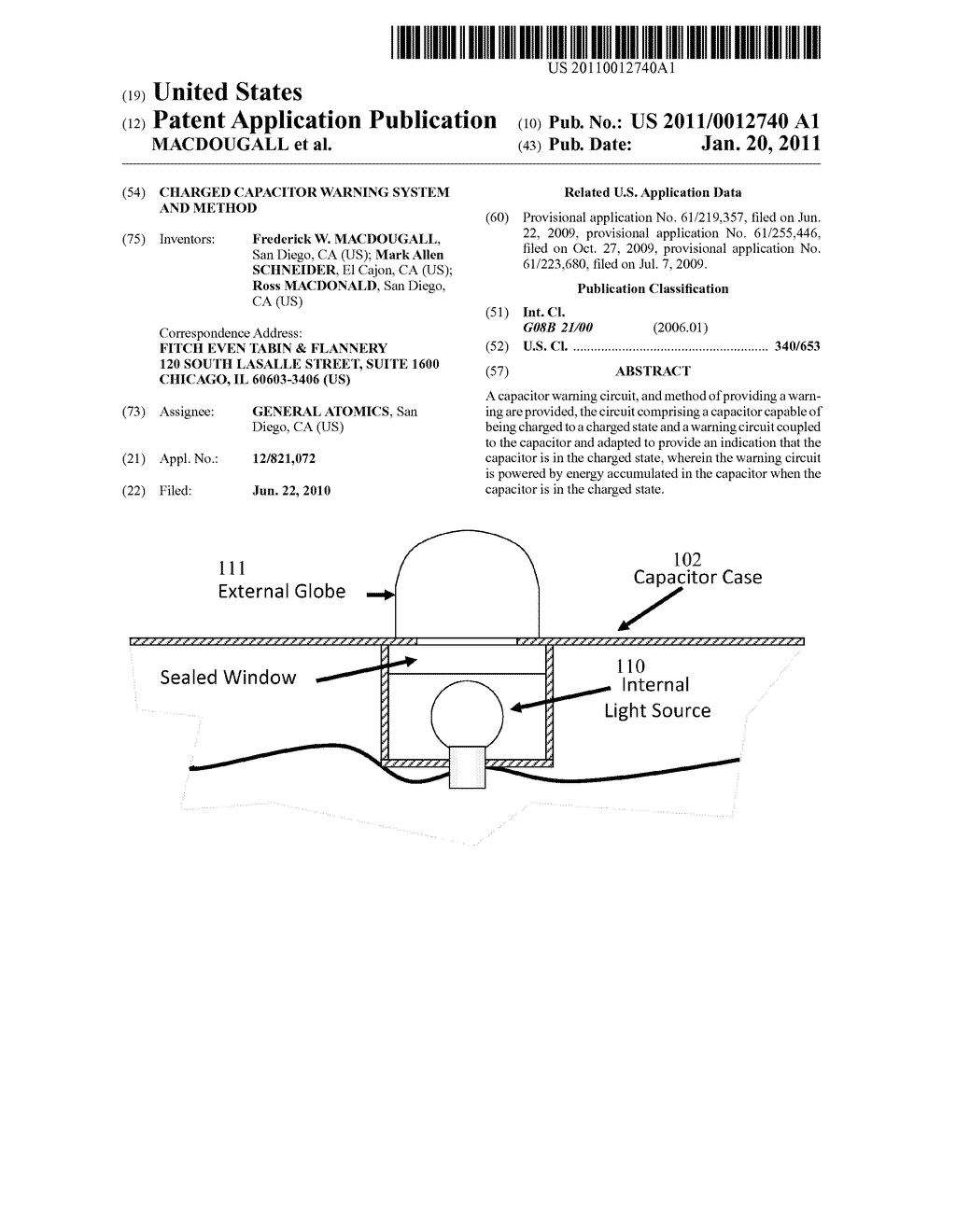 CHARGED CAPACITOR WARNING SYSTEM AND METHOD - diagram, schematic, and image 01